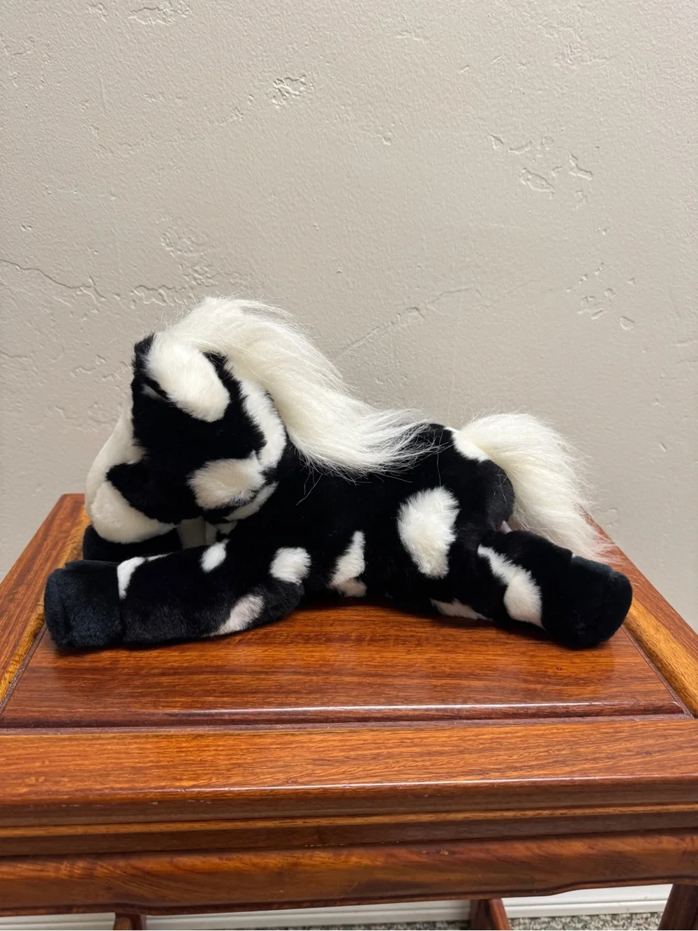 Aurora Black & White Pinto Paint Horse Plush